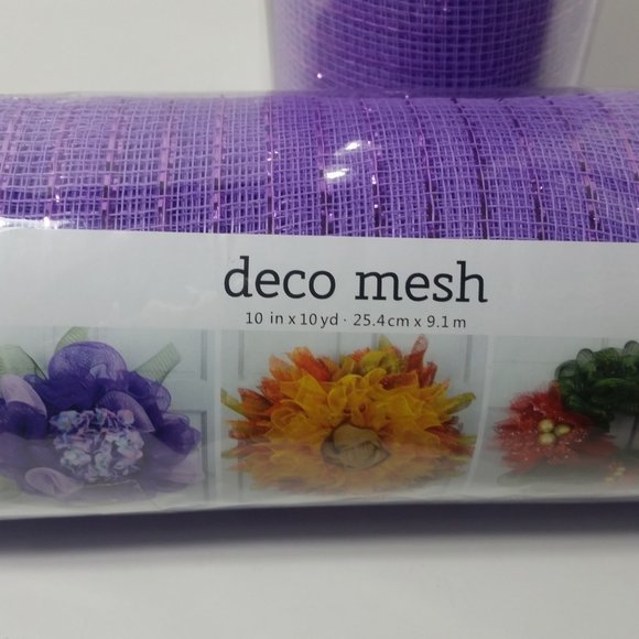 Purple Deco Mesh 6 Rolls Crafts Wreaths 10" 10Yard - Picture 4 of 5